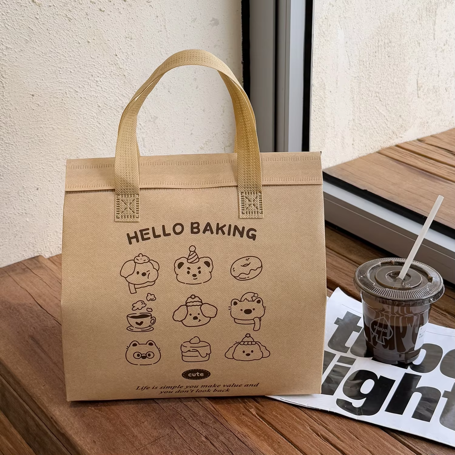 Disposable Aluminum Foil Insulated Takeaway Bag with Handles, Custom Logo Available